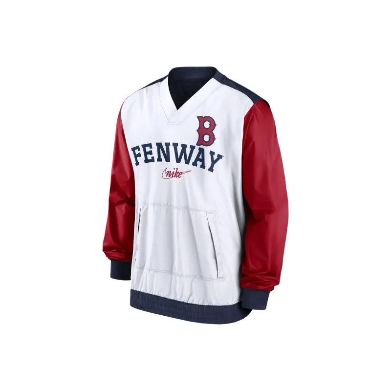 Nike x LB LIANMINGKUAN Nike X MLB Co-brand Rewind Warm Up Jackets Coats MLB Boston Red Sox Men's Red-0