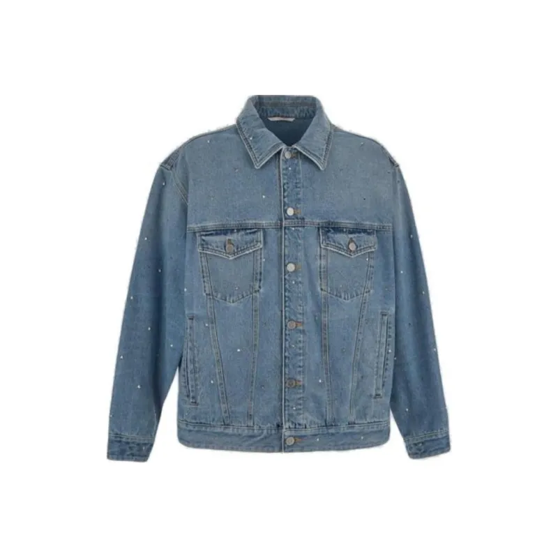 Valentino Buttoned Long Sleeved Denim Jacket-0