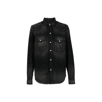 AMIRI Camo Applique Denim Shirt