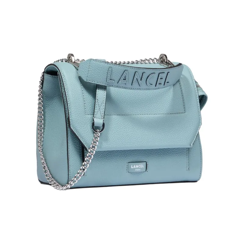 LANCEL Calfskin Shoulder Bag, Handbag Medium Size Women's Blue-1