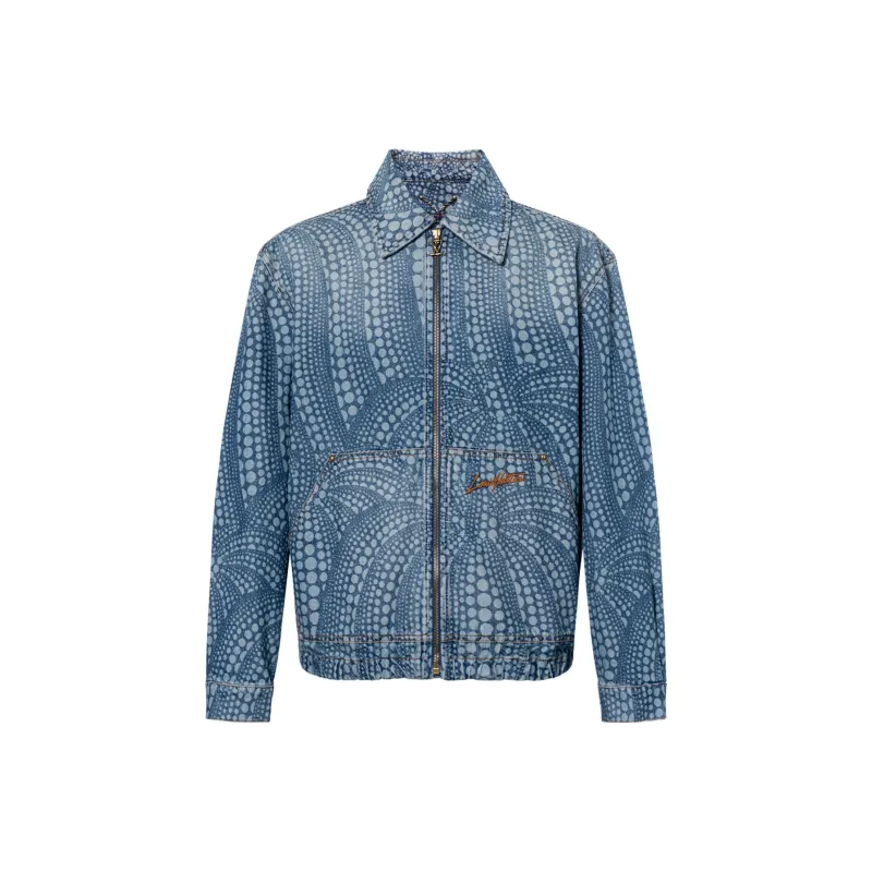 LOUIS VUITTON 2020s X Yk Dots print Denim Jacket-0