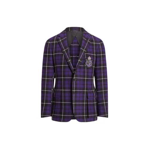 Polo Ralph Lauren Kent Handmade Plaid Cashmere Suit Jacket Business Suits Coats Men's Purple