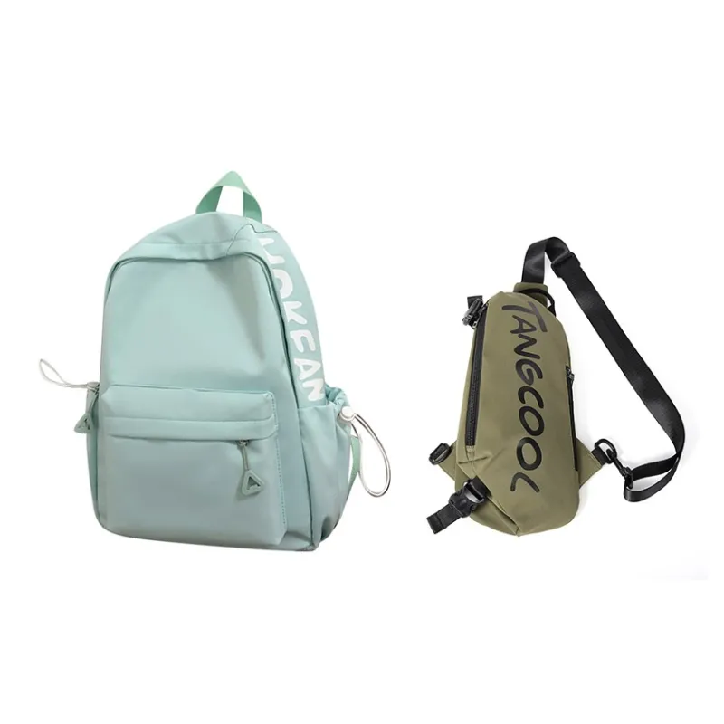 TANGCOOL Nylon Backpack Unisex White/Black/Pink/Blue/Yellow-63
