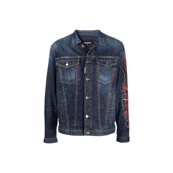 DSQUARED 2 Graffiti Logo print Denim Jacket