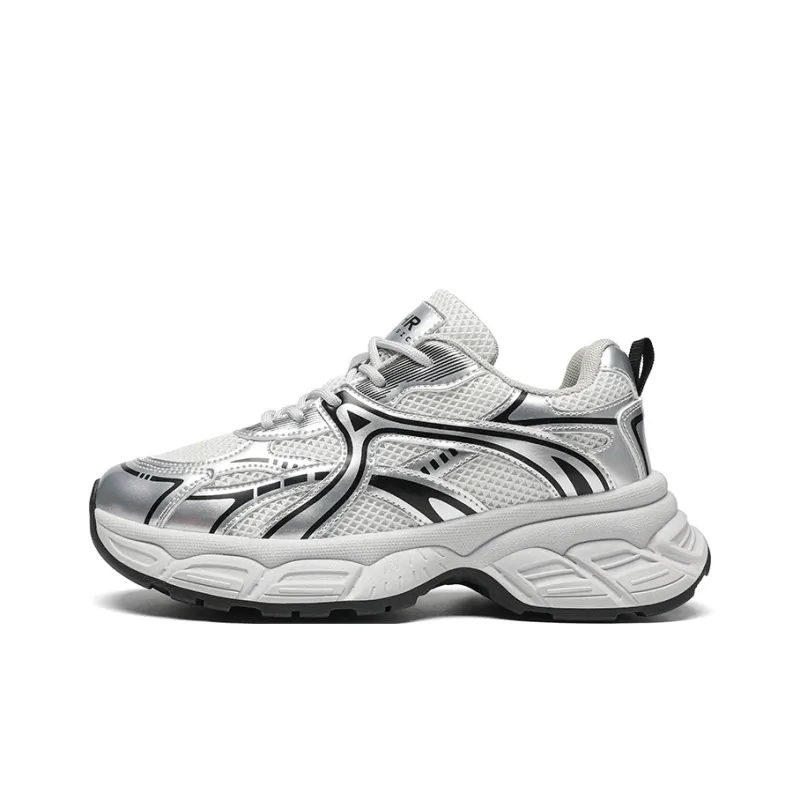 ZHR Xingji Silver Wear resistant And Lightweight Low Top Chunky Sneakers Women's Silver-0