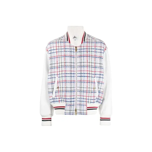 THOM BROWNE Gingham Check Zipped Bomber Jacket