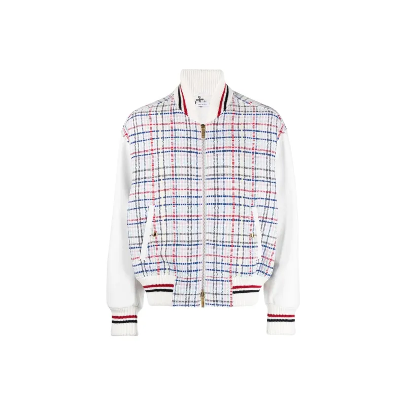 THOM BROWNE Gingham Check Zipped Bomber Jacket-0