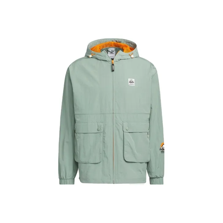 adidas originals Adventure Windbreaker Jacket 'Silver Green'-0