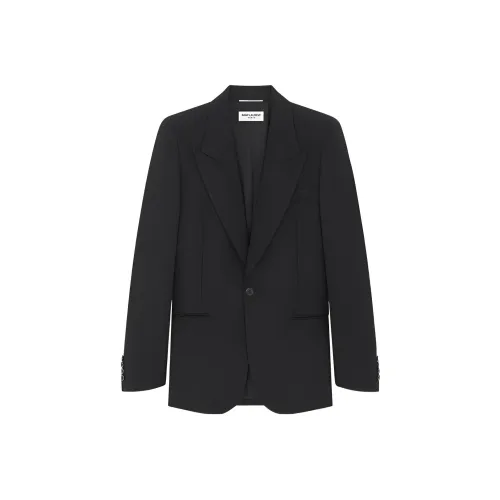SAINT LAURENT Grain De Poudre Wool Single-breasted Blazer