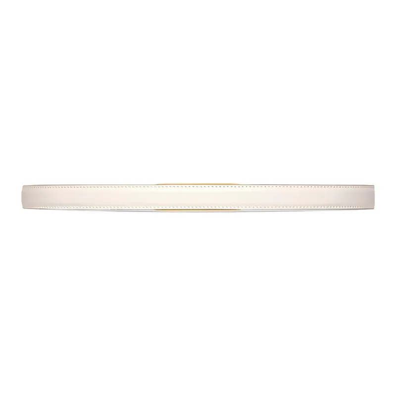 GUCCI Letter Cut-Out Smooth Buckle Leather Leather Belts Women's White 2cm-1