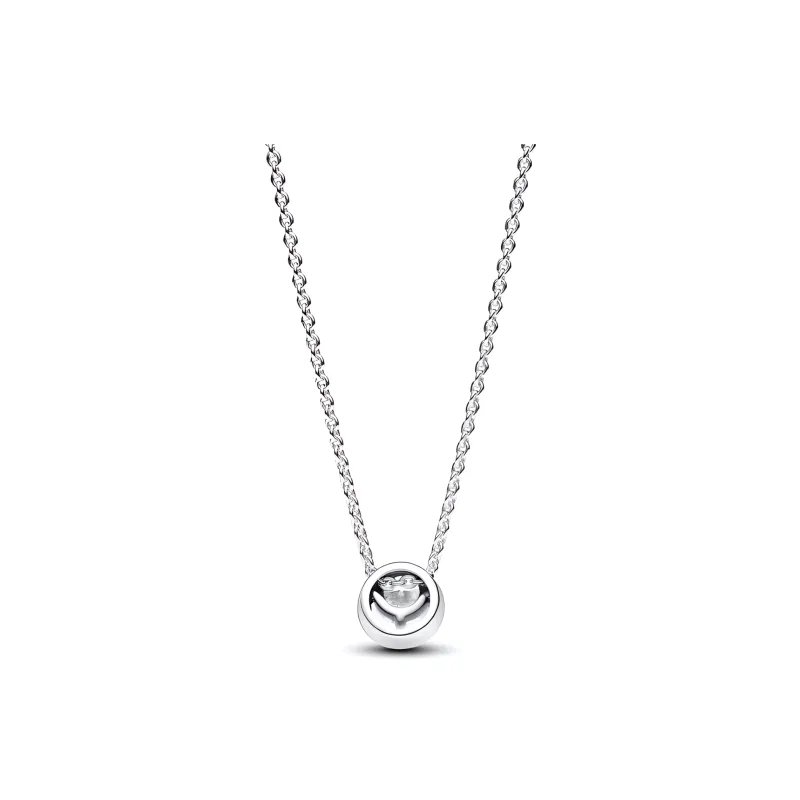 Pandora Sterling Silver Cubic Zircon Cubic Zirconia Necklaces Women's Silver-1