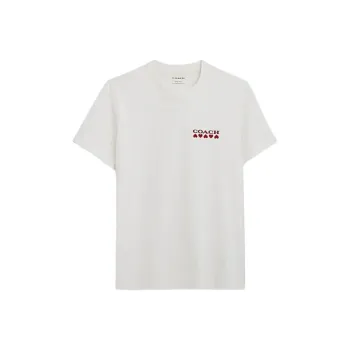 COACH Logo Letter Heart Print Crew Neck Short Sleeved T Shirt Men's T Shirt
