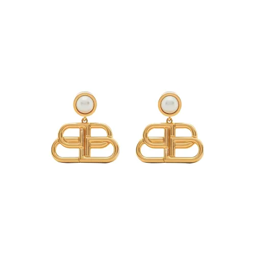 Balenciaga Pearl Gold Earrings Women's Gold