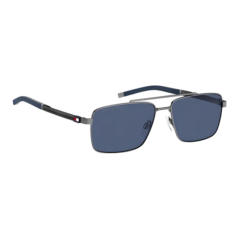 Tommy Hilfiger Stainless Steel Aviator Sunglasses Men's Gray-1