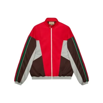 GUCCI Web Striped Detail Zipped Sweatshirt