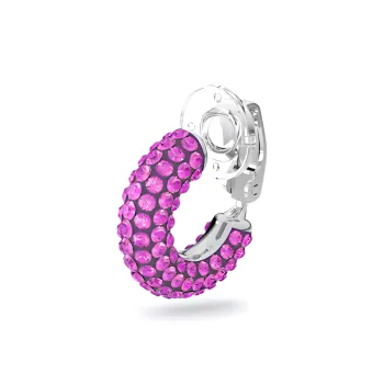 Swarovski Rhodium-Plated Clip-On Earrings Unisex Purple