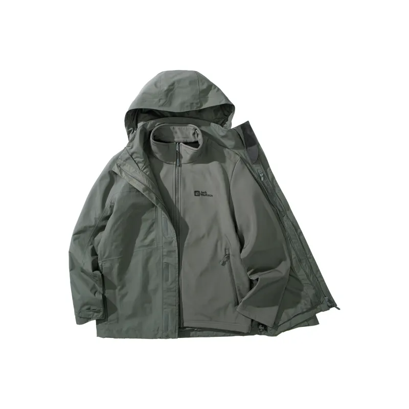 Jack Wolfskin Water Resistant Windproof Breathable Water Repellent 3 in 1 Windbreaker Jacket Unisex-0