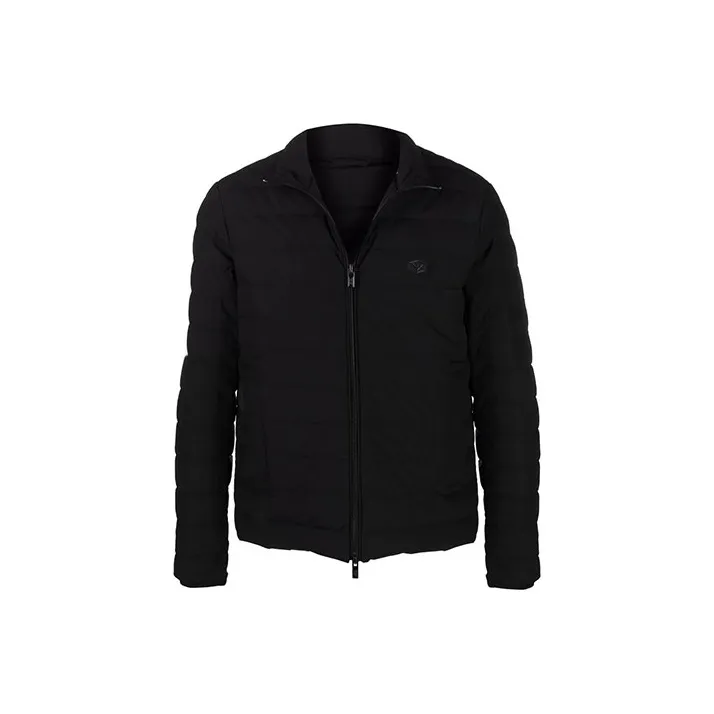 EMPORIO ARMANI Quilted Nylon Full zip Down Jacket With Eagle Logo Patch-0