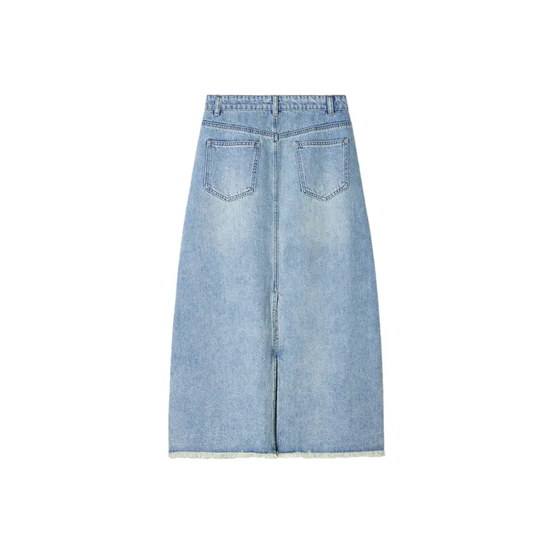 Bethine Denim Long Skirt Women's Denim Blue-1