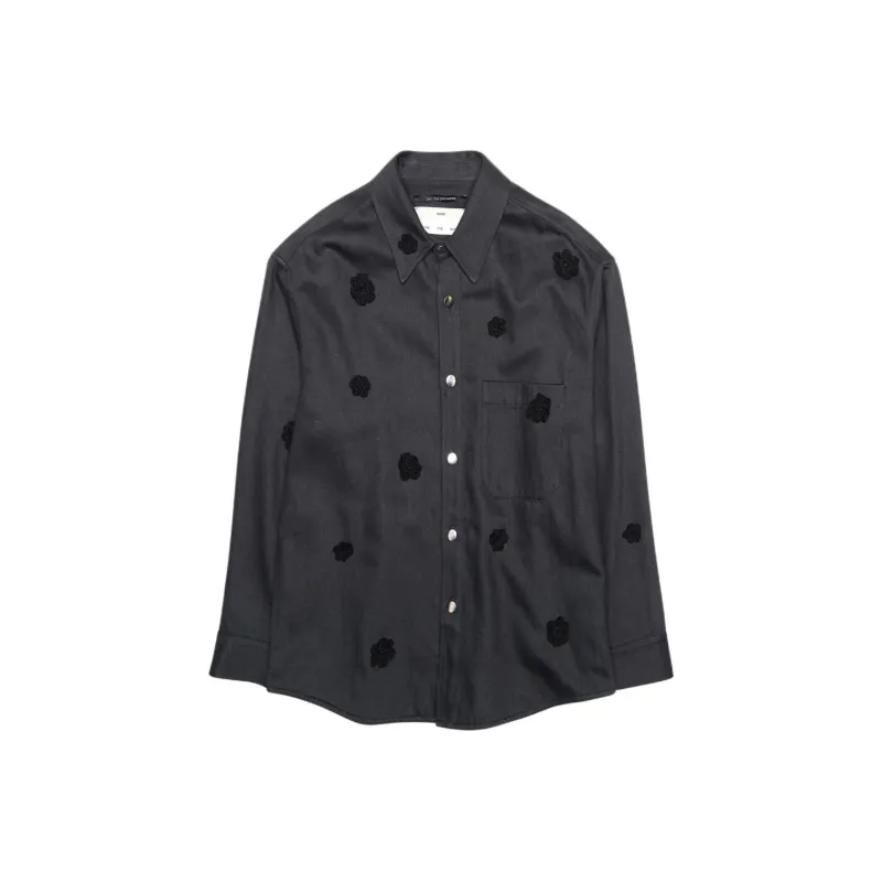 SONG FOR THE MUTE Daisy embroidered '' Shirt Jacket-0