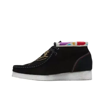 Clarks Originals Wallabee Boot Black Embroidery Women's