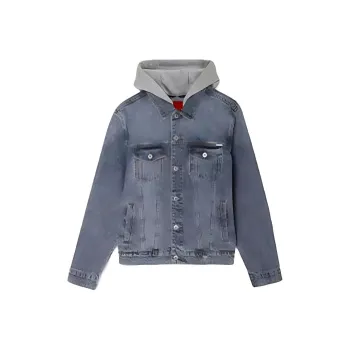 GUESS Denim Jackets Unisex Light Blue