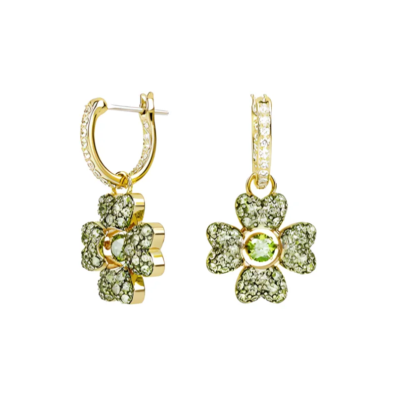 Swarovski Gold-Plated Earrings Women's Green-1