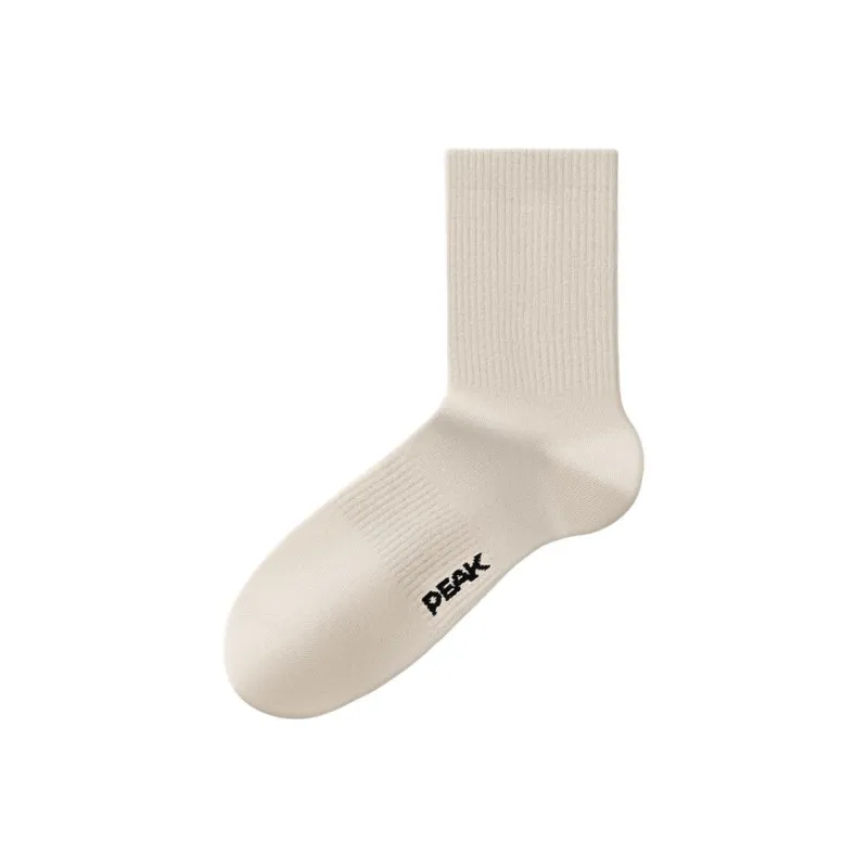 PEAK Mid Calf Socks Unisex White-5