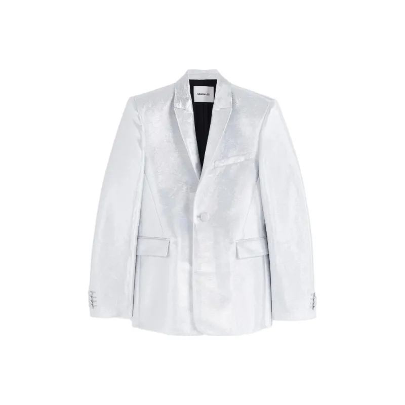 Rabanne H&M Shimmery Metallic Suit Jacket Mens-0