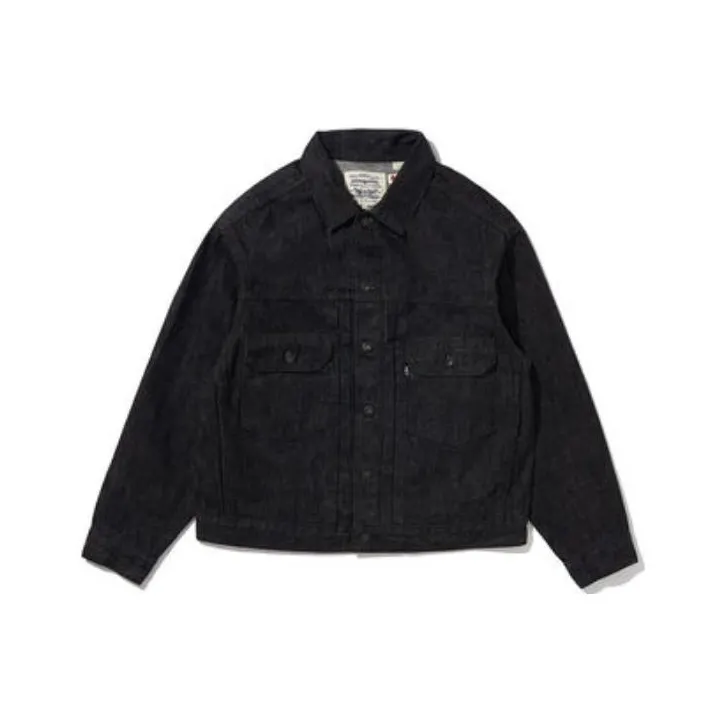 Levis Denim Jackets Men Black Gray-0