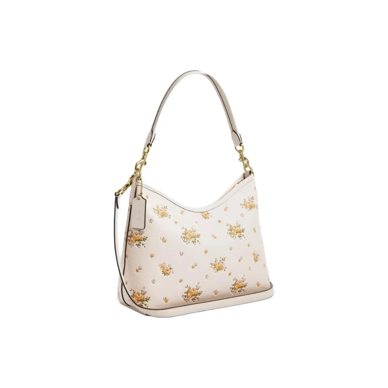 COACH LAUREL Pebble Leather Shoulder Bag Tubas Women's White-1