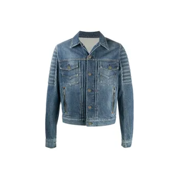BALMAIN Denim Jackets Men Blue