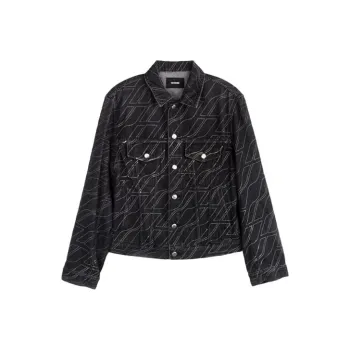 WE11DONE Denim Jackets Men Washed Black