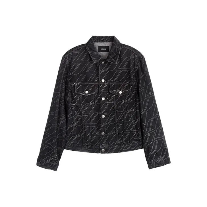 WE11DONE Denim Jackets Men Washed Black-0