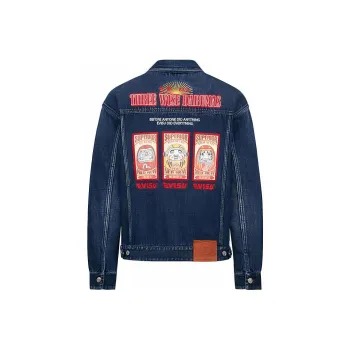 EVISU Denim Jackets Men Denim Blue