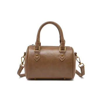 FOXER Synthetic Leather Boston Bag, Crossbody Handbag Women's Coffee/Brown
