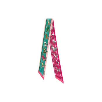 HERMES Silk Scarves Women's Duck Green Pink