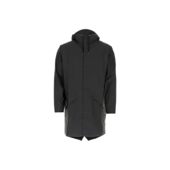 Rains Long Sleeved Drawstring Hooded Coat