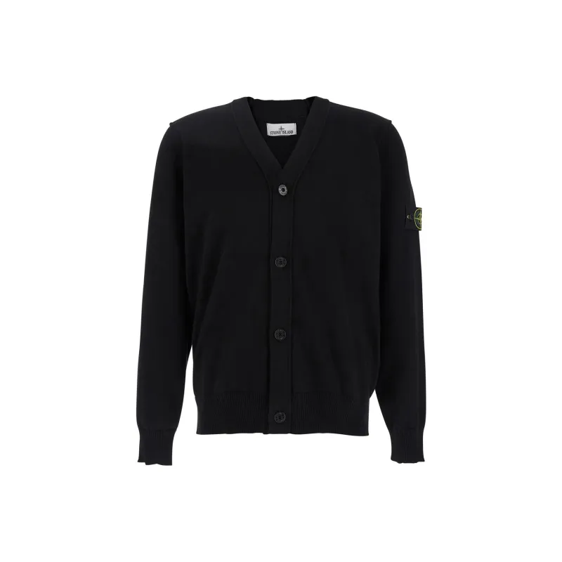 STONE ISLAND Compass Patch V Neck Cardigan-0