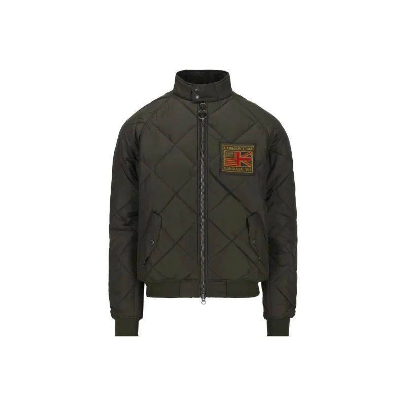 BARBOUR Logo Patch Zip-Up Padded Jacket-0