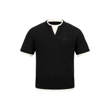 MOONWAV Knitted Fabric Short Sleeved T Shirts Unisex