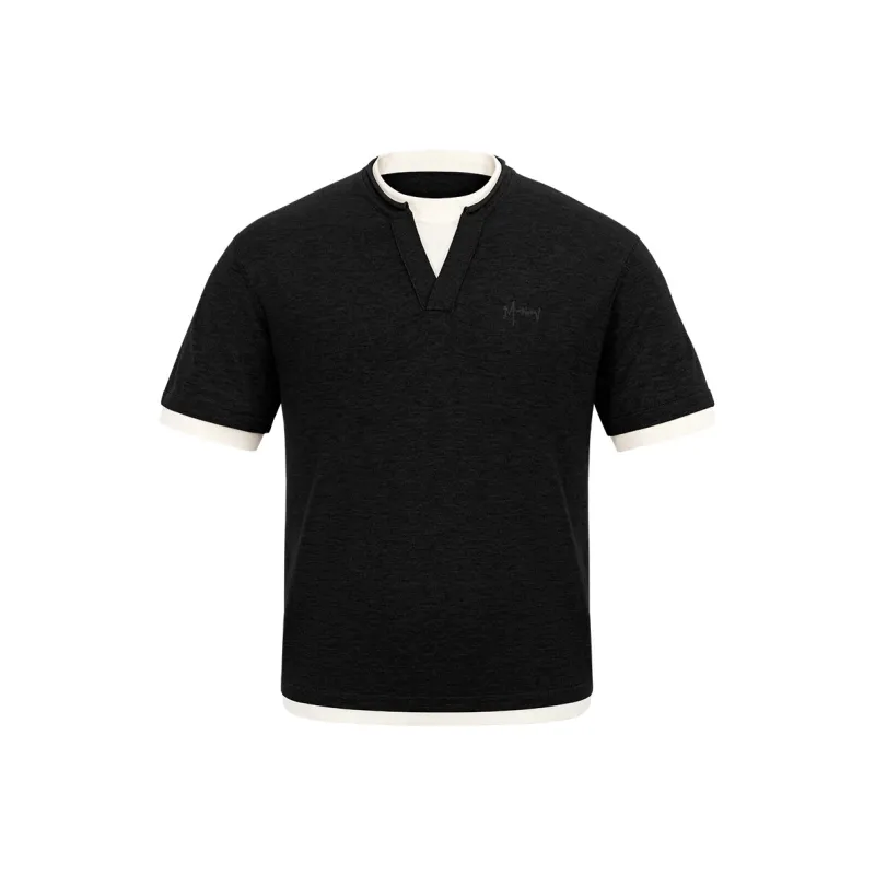 MOONWAV Knitted Fabric Short Sleeved T Shirts Unisex-0