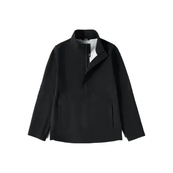 FOOXMET Windbreaker Jackets Men Black