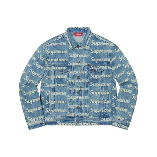 Supreme Frayed Logos Denim Trucker Jacket