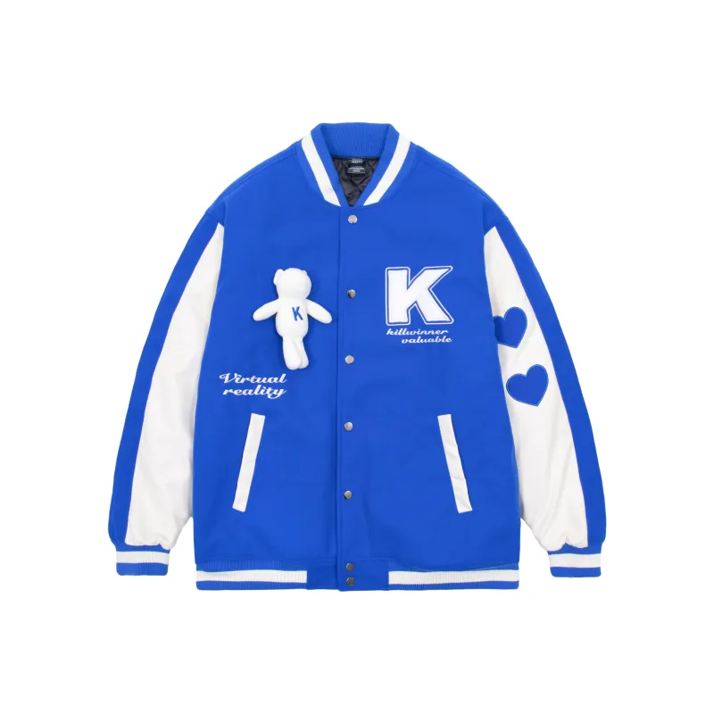KILLWINNER Cartoon Baseball Collar Loose Fit Thickened Puffer Jacket Unisex-7
