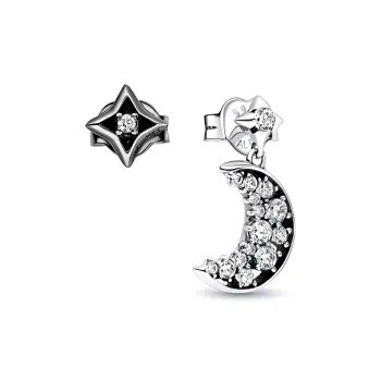 Pandora Rhodium Plated Stud Earrings Women's Silver