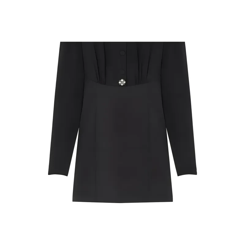 VERSACE Pearl Detailed Long Sleeved Mini Dress-1