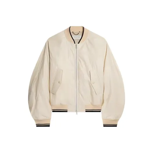 DRIES VAN NOTEN Striped Edge Drop Shoulder Bomber Jacket