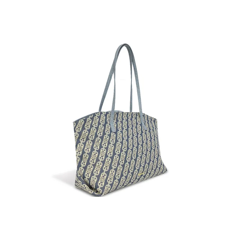 MACK JODAER Microfiber Synthetic Leather Tote Bag, Shoulder Bag Regular Women's Denim Blue-3
