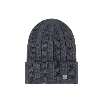 VERSACE Medusa Turn-Up Hem Chunky-Knitted Beanie